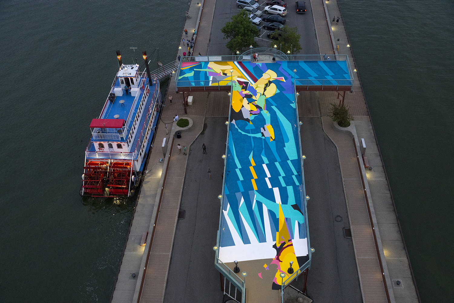 SatOne Mural Project on the Dobbins Landing in Erie, PA