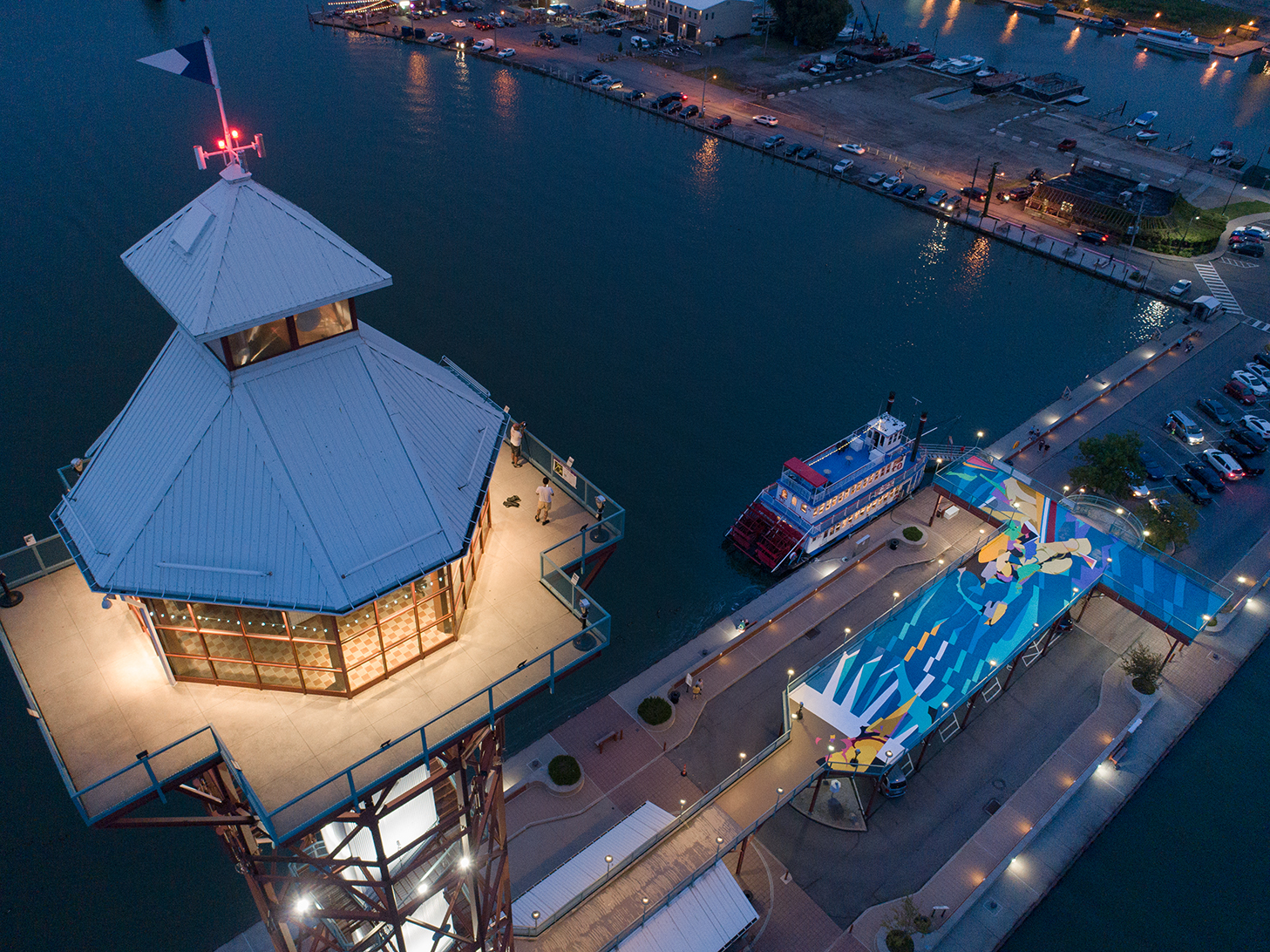 SatOne Mural Project on the Dobbins Landing in Erie, PA