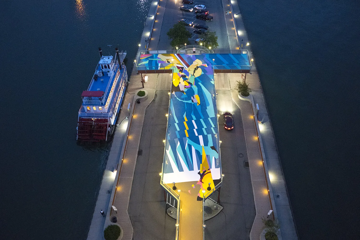 SatOne Mural Project on the Dobbins Landing in Erie, PA