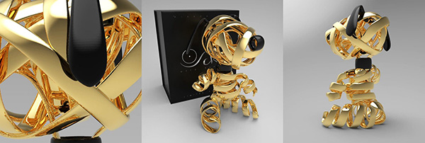 Otto Schade Ribbon Dog Sculpture